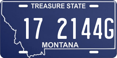 MT license plate 172144G