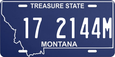MT license plate 172144M
