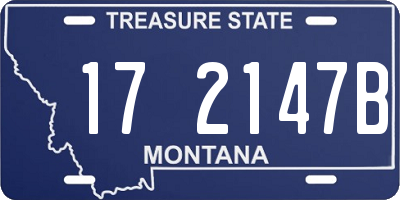 MT license plate 172147B