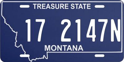 MT license plate 172147N