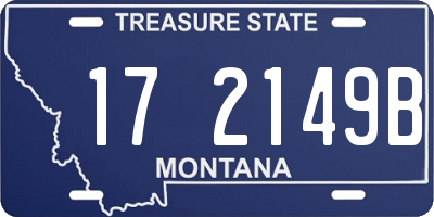 MT license plate 172149B