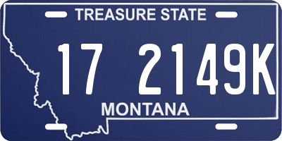 MT license plate 172149K
