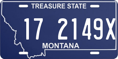 MT license plate 172149X