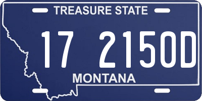 MT license plate 172150D