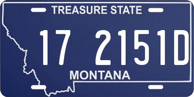 MT license plate 172151D