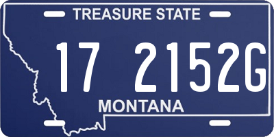 MT license plate 172152G