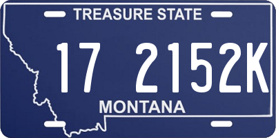 MT license plate 172152K