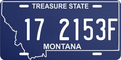 MT license plate 172153F