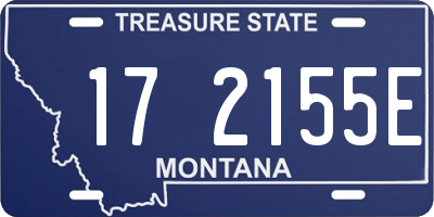 MT license plate 172155E