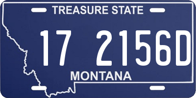 MT license plate 172156D