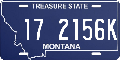 MT license plate 172156K
