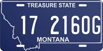 MT license plate 172160G