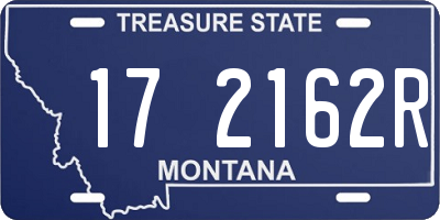 MT license plate 172162R