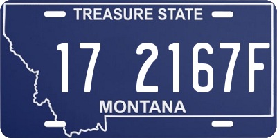 MT license plate 172167F