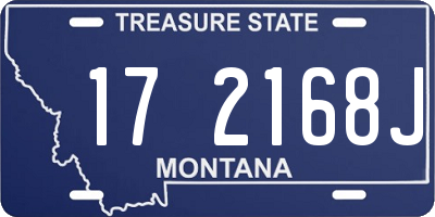MT license plate 172168J
