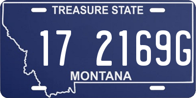 MT license plate 172169G