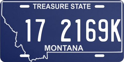 MT license plate 172169K
