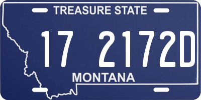MT license plate 172172D