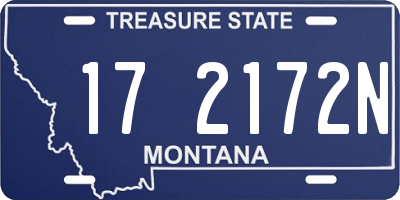 MT license plate 172172N