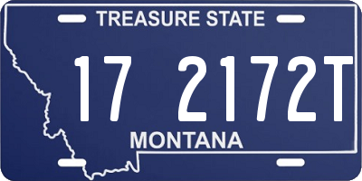 MT license plate 172172T