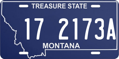 MT license plate 172173A