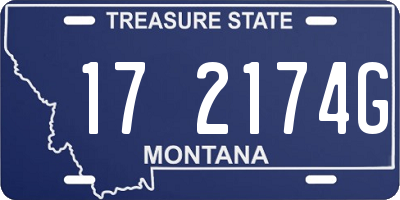 MT license plate 172174G