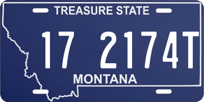 MT license plate 172174T