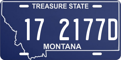 MT license plate 172177D