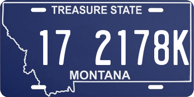 MT license plate 172178K