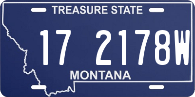 MT license plate 172178W
