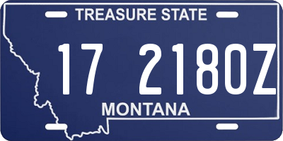 MT license plate 172180Z