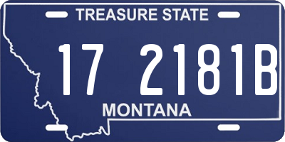 MT license plate 172181B