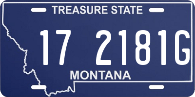 MT license plate 172181G