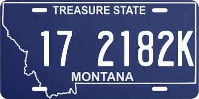 MT license plate 172182K