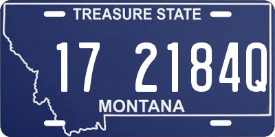 MT license plate 172184Q
