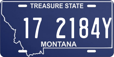 MT license plate 172184Y