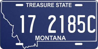 MT license plate 172185C