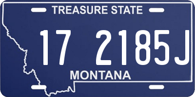 MT license plate 172185J