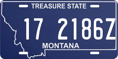 MT license plate 172186Z