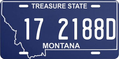 MT license plate 172188D