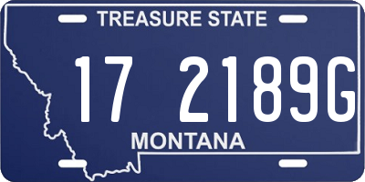 MT license plate 172189G