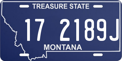 MT license plate 172189J