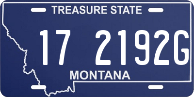 MT license plate 172192G