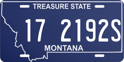 MT license plate 172192S