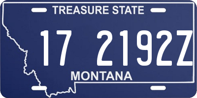 MT license plate 172192Z