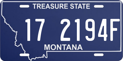 MT license plate 172194F