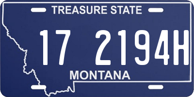 MT license plate 172194H