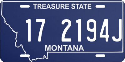MT license plate 172194J