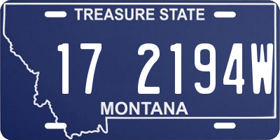 MT license plate 172194W