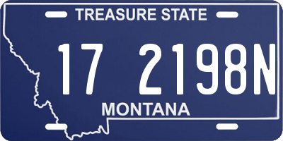 MT license plate 172198N